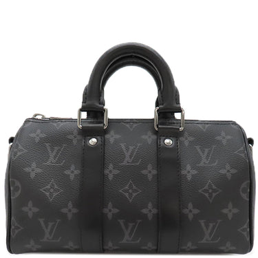 ルイヴィトン LOUIS VUITTON キーポル バンドリエール 25 M46271 モノグラムエクリプス モノグラムキャンバス モノグラムエクリプスリバースキャンバス 2WAYバッグ シルバー金具 黒 ショルダー ハンドバッグ