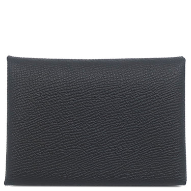 エルメス HERMES カルヴィ デュオ ブラック ヴォーエプソン カードケース シルバー金具 黒 フラグメントケース