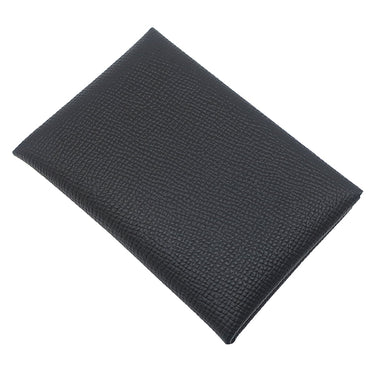 エルメス HERMES カルヴィ デュオ ブラック ヴォーエプソン カードケース シルバー金具 黒 フラグメントケース