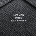 エルメス HERMES カルヴィ デュオ ブラック ヴォーエプソン カードケース シルバー金具 黒 フラグメントケース