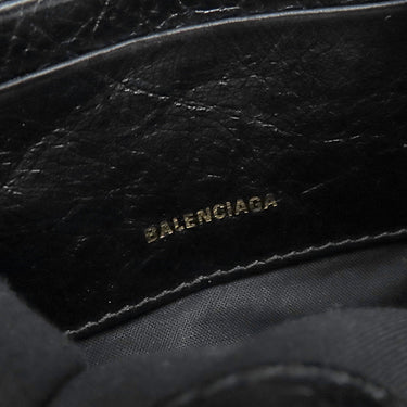 バレンシアガ BALENCIAGA バザール ショッパー XXS 513988 ブラック レザー 2WAYバッグ シルバー金具 グラフィティ 黒