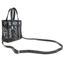 バレンシアガ BALENCIAGA バザール ショッパー XXS 513988 ブラック レザー 2WAYバッグ シルバー金具 グラフィティ 黒