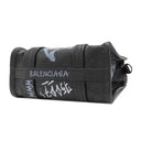 バレンシアガ BALENCIAGA バザール ショッパー XXS 513988 ブラック レザー 2WAYバッグ シルバー金具 グラフィティ 黒