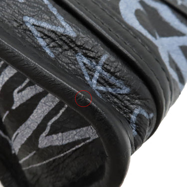 バレンシアガ BALENCIAGA バザール ショッパー XXS 513988 ブラック レザー 2WAYバッグ シルバー金具 グラフィティ 黒