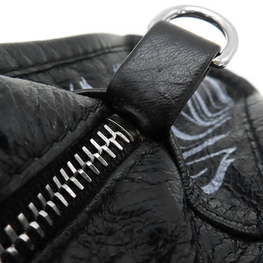 バレンシアガ BALENCIAGA バザール ショッパー XXS 513988 ブラック レザー 2WAYバッグ シルバー金具 グラフィティ 黒