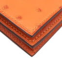 エルメス HERMES ベアンスフレ オレンジ オーストリッチ 長財布 シルバー金具 二つ折り財布 ソルド品