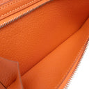 エルメス HERMES ベアンスフレ オレンジ オーストリッチ 長財布 シルバー金具 二つ折り財布 ソルド品