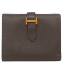 エルメス HERMES ベアンコンパクト エベンヌ ヴォーエプソン 二つ折り財布 ゴールド金具 こげ茶