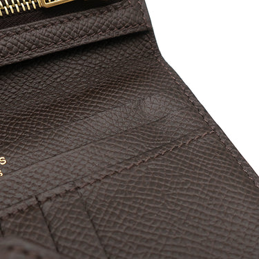 エルメス HERMES ベアンコンパクト エベンヌ ヴォーエプソン 二つ折り財布 ゴールド金具 こげ茶