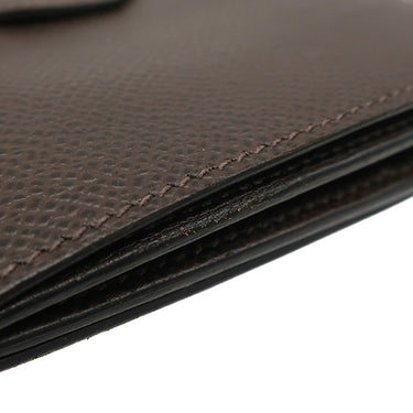 エルメス HERMES ベアンコンパクト エベンヌ ヴォーエプソン 二つ折り財布 ゴールド金具 こげ茶