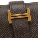 エルメス HERMES ベアンコンパクト エベンヌ ヴォーエプソン 二つ折り財布 ゴールド金具 こげ茶