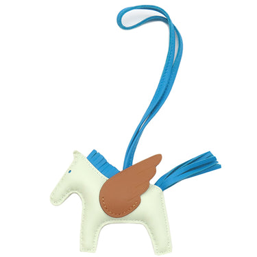 エルメス HERMES ロデオPM ペガサス ヴェールフィズ×ブルーザンジバル×ゴールド アニョーミロ バッグチャーム 薄緑 青 茶