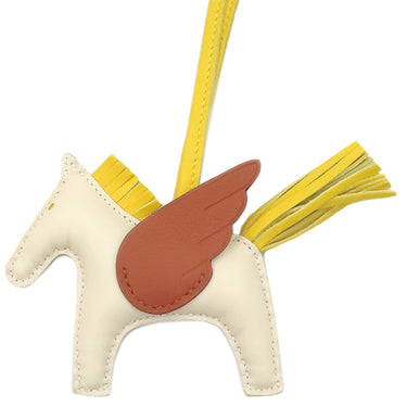 エルメス HERMES ロデオPM ペガサス クレ×ジョーヌナプル×キュイーブル アニョーミロ バッグチャーム アイボリー 黄色 茶
