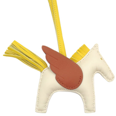 エルメス HERMES ロデオPM ペガサス クレ×ジョーヌナプル×キュイーブル アニョーミロ バッグチャーム アイボリー 黄色 茶