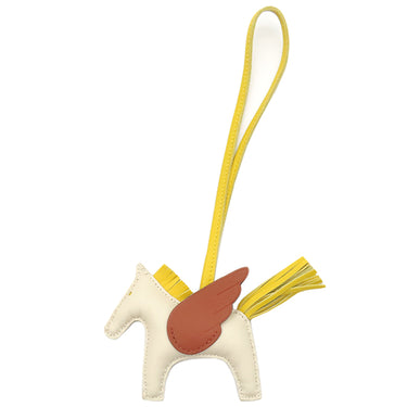 エルメス HERMES ロデオPM ペガサス クレ×ジョーヌナプル×キュイーブル アニョーミロ バッグチャーム アイボリー 黄色 茶