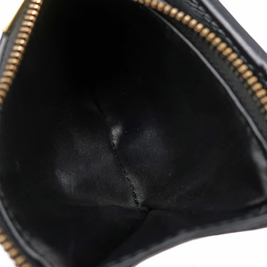 ボッテガヴェネタ BOTTEGA VENETA マキシイントレチャート コンパクト ウォレット 706010 ブラック ラムスキン 二つ折り財布 ゴールド金具 黒 ミニ財布