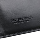 ボッテガヴェネタ BOTTEGA VENETA マキシイントレチャート コンパクト ウォレット 706010 ブラック ラムスキン 二つ折り財布 ゴールド金具 黒 ミニ財布