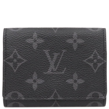 ルイヴィトン LOUIS VUITTON アンヴェロップ カルト ドゥ ヴィジット M12874 モノグラムエクリプス レザー モノグラムエクリプスキャンバス カードケース シルバー金具 黒