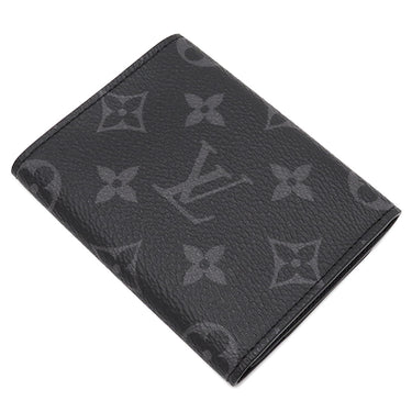 ルイヴィトン LOUIS VUITTON アンヴェロップ カルト ドゥ ヴィジット M12874 モノグラムエクリプス レザー モノグラムエクリプスキャンバス カードケース シルバー金具 黒
