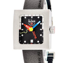 腕時計 アランシルベスタイン ALAIN SILBERSTEIN ペイブ GMT VG11 自動巻き メンズ ブラック 黒 デイト シースルーバック 角型 限定