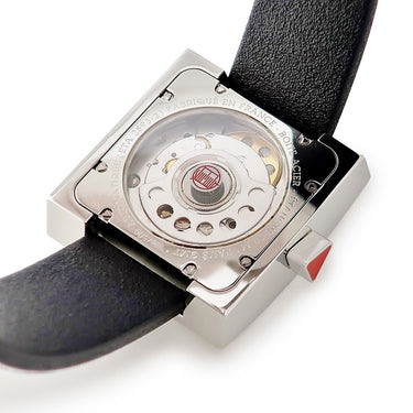 腕時計 アランシルベスタイン ALAIN SILBERSTEIN ペイブ GMT VG11 自動巻き メンズ ブラック 黒 デイト シースルーバック 角型 限定