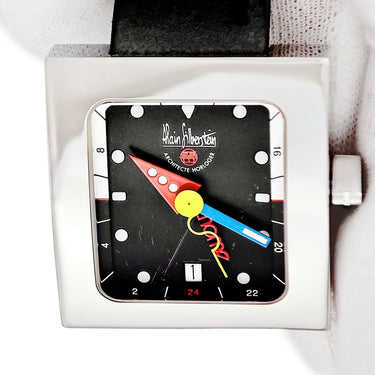 腕時計 アランシルベスタイン ALAIN SILBERSTEIN ペイブ GMT VG11 自動巻き メンズ ブラック 黒 デイト シースルーバック 角型 限定