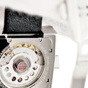 腕時計 アランシルベスタイン ALAIN SILBERSTEIN ペイブ GMT VG11 自動巻き メンズ ブラック 黒 デイト シースルーバック 角型 限定