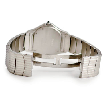 腕時計 カルティエ Cartier パンテール クーガー LM W35011F8 クオーツ メンズ アイボリー ローマン デイト 青針