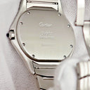 腕時計 カルティエ Cartier パンテール クーガー LM W35011F8 クオーツ メンズ アイボリー ローマン デイト 青針