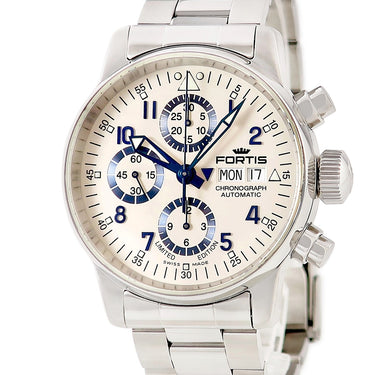 腕時計 フォルティス Fortis フリーガー クラシック クロノグラフ 597.20.92M 597.20.141 自動巻き メンズ アイボリー 限定