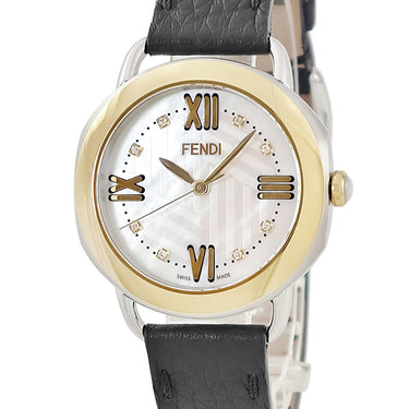 腕時計 フェンディ FENDI セレリア 36MM F8021345H0D1 クオーツ メンズ レディース 未使用 純正ダイヤ シェル ゴールド 白