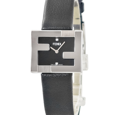 腕時計 フェンディ FENDI マニア レクタンギュラー F100101001 クオーツ レディース 未使用 ズッカフェイス 純正ダイヤ シルバー 黒