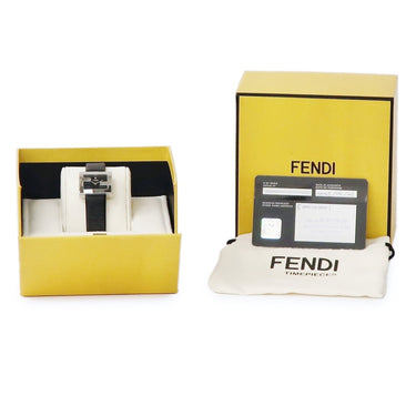 腕時計 フェンディ FENDI マニア レクタンギュラー F100101001 クオーツ レディース 未使用 ズッカフェイス 純正ダイヤ シルバー 黒