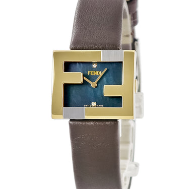 腕時計 フェンディ FENDI マニア レクタンギュラー F100202301 クオーツ レディース 未使用 ズッカフェイス 純正ダイヤ シェル 緑