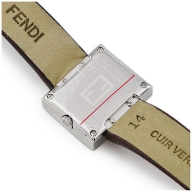 腕時計 フェンディ FENDI マニア レクタンギュラー F100101701 クオーツ レディース 未使用 ズッカフェイス 純正ダイヤ シルバー 茶