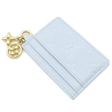 ルイヴィトン LOUIS VUITTON ポルト カルト LV チャーム M83585 オランプブルー モノグラムアンプラント カードケース ゴールド金具 水色 モノグラムフラワー カード入れ