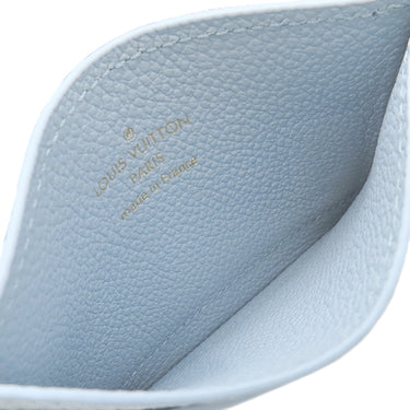 ルイヴィトン LOUIS VUITTON ポルト カルト LV チャーム M83585 オランプブルー モノグラムアンプラント カードケース ゴールド金具 水色 モノグラムフラワー カード入れ