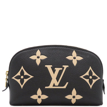 ルイヴィトン LOUIS VUITTON ポシェット コスメティック M59086 ノワール×ベージュ モノグラムアンプラント ポーチ ゴールド金具 黒 バイカラー