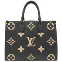 ルイヴィトン LOUIS VUITTON オンザゴー MM M45495 ブラック×ベージュ モノグラムアンプラント トートバッグ ゴールド金具 ショルダー 黒 バイカラー