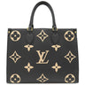 ルイヴィトン LOUIS VUITTON オンザゴー MM M45495 ブラック×ベージュ モノグラムアンプラント トートバッグ ゴールド金具 ショルダー 黒 バイカラー