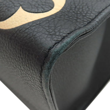 ルイヴィトン LOUIS VUITTON オンザゴー MM M45495 ブラック×ベージュ モノグラムアンプラント トートバッグ ゴールド金具 ショルダー 黒 バイカラー