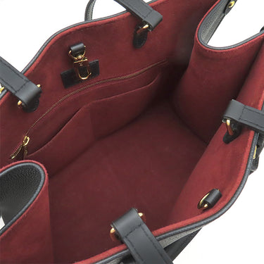 ルイヴィトン LOUIS VUITTON オンザゴー MM M45495 ブラック×ベージュ モノグラムアンプラント トートバッグ ゴールド金具 ショルダー 黒 バイカラー