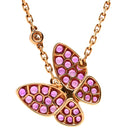 ヴァンクリーフアーペル Van Cleef & Arpels ドゥ パピヨン ペンダント VCARO3M200 ピンクXローズゴールド K18PG ピンクサファイヤ ダイヤモンド K18WG ネックレス ピンクゴールド 18K ピンクサファイア ダイヤモンド