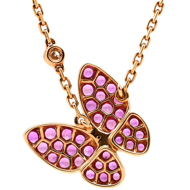 ヴァンクリーフアーペル Van Cleef & Arpels ドゥ パピヨン ペンダント VCARO3M200 ピンクXローズゴールド K18PG ピンクサファイヤ ダイヤモンド K18WG ネックレス ピンクゴールド 18K ピンクサファイア ダイヤモンド
