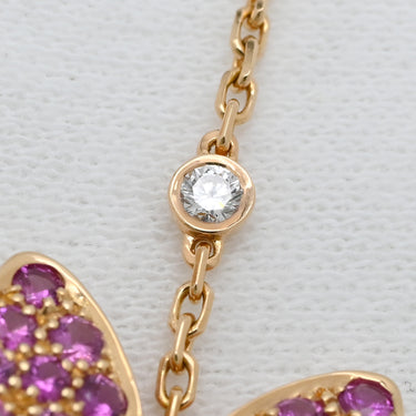 ヴァンクリーフアーペル Van Cleef & Arpels ドゥ パピヨン ペンダント VCARO3M200 ピンクXローズゴールド K18PG ピンクサファイヤ ダイヤモンド K18WG ネックレス ピンクゴールド 18K ピンクサファイア ダイヤモンド
