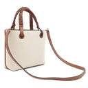 ロエベ LOEWE アナグラム トート ミニ A717S74X01 エクリュ×タン キャンバス レザー 2WAYバッグ ゴールド金具 茶 ハンドバッグ ショルダー