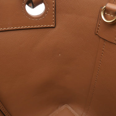 ロエベ LOEWE アナグラム トート ミニ A717S74X01 エクリュ×タン キャンバス レザー 2WAYバッグ ゴールド金具 茶 ハンドバッグ ショルダー
