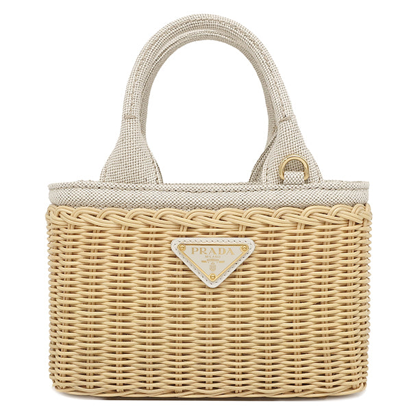 プラダ PRADA ウィッカー ミニ ハンドバッグ 1BG469 ベージュ プラダ PRADA ウィッカー ミニ ハンドバッグ 1BG469 ベージュ