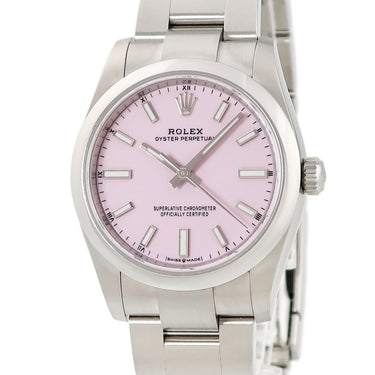 腕時計 ロレックス ROLEX オイスター パーペチュアル 34 124200 ランダム番 自動巻き メンズ レディース 新品同様 ランダム番 キャンディピンク