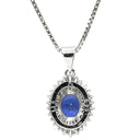 ノンブランド NON BRAND ブルーサファイア 1.18ct ダイヤモンドペンダント プラチナシルバー Pt サファイア ダイヤモンド Pt850(チェーン) ネックレス 青 ブルー クッションミックスカット 1石 1粒